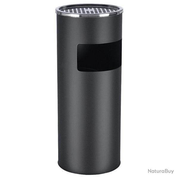 Cendrier ext�rieur design avec poubelle en acier inoxydable 30 litres noir 2012088