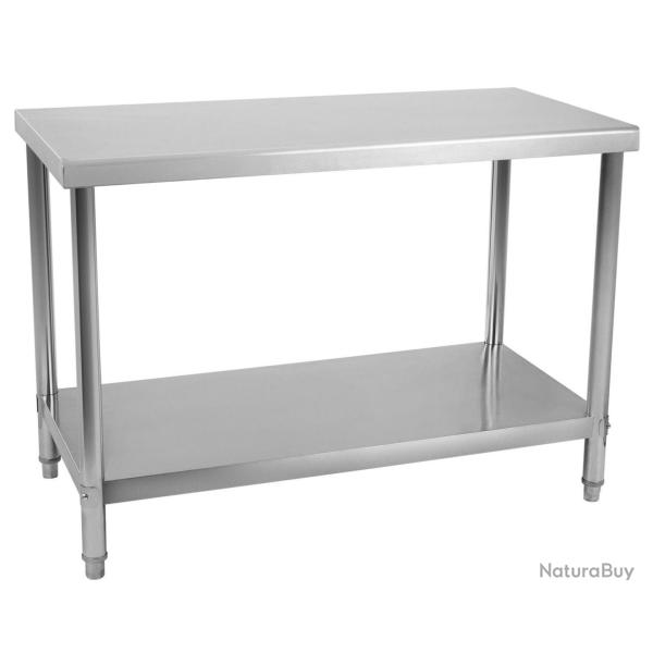 Table de travail professionnelle acier inox pieds ajustable 100 x 60 cm 3614078