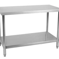 Table de travail professionnelle acier inox pieds ajustable 120 x 70 cm 3614083
