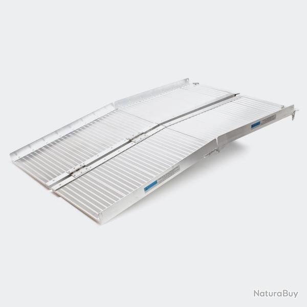 Lot de 2 rampes pour fauteuil roulant pliante en aluminium 152,5 x 72 cm 270 kg maximum gris 3416007