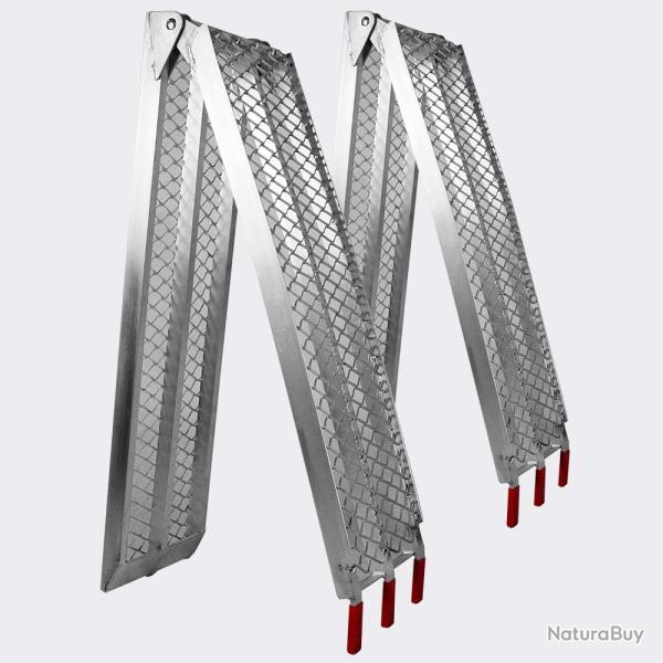 Lot de 2 rampes de chargement multi-usage pliante aluminium rail collision 226 cm jusqu'a 680 kg 34