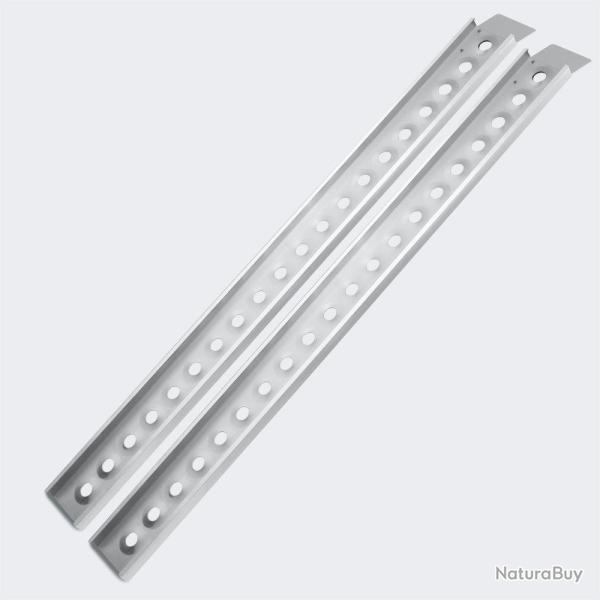 Lot de 2 rampes de chargement multi-usage pliante aluminium rail collision 192 cm jusqu'a 364 kg gr