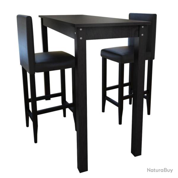 Lot de 2 tabourets de bar avec table haute noir 1202005