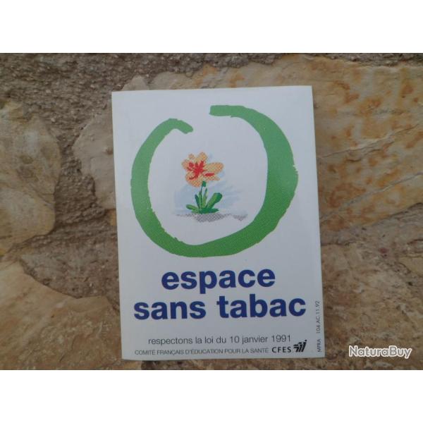 Magnifique autocollant "ESPACE SANS TABAC" respectons la loi