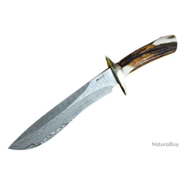 LAME DAMAS - BOWIE BOIS DE CERF + FOURREAU CUIR (FBK)