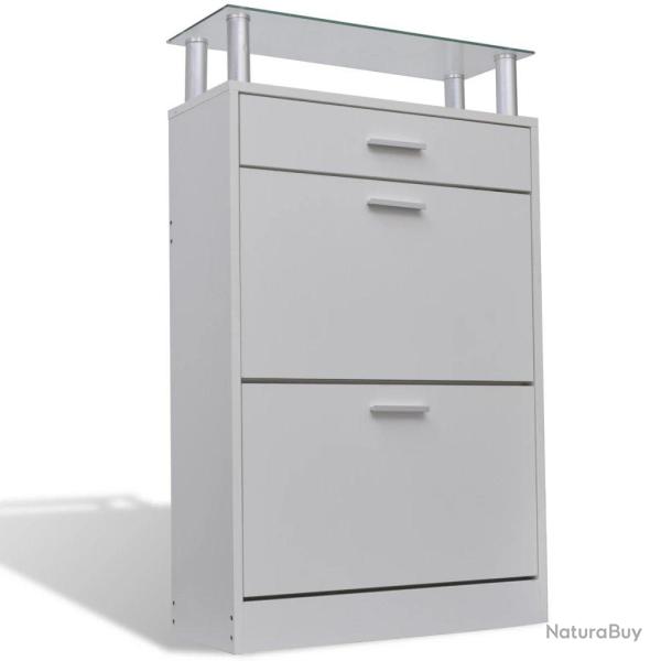 Meuble armoire � chaussure entr�e chambre bois tiroirs 12 paires 2002045