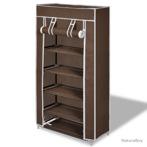 Armoires chaussure �tag�re 10 paires tissu marron 2002037