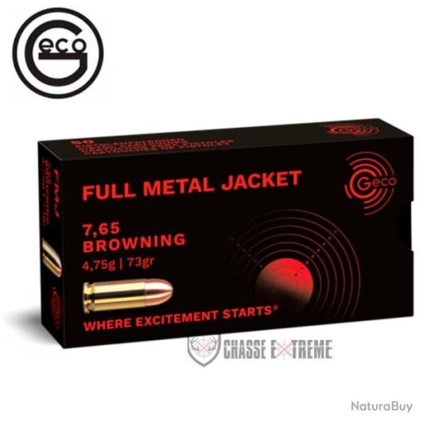 50 Munitions GECO cal 7,65mm /32 ACP 73Gr FMJ