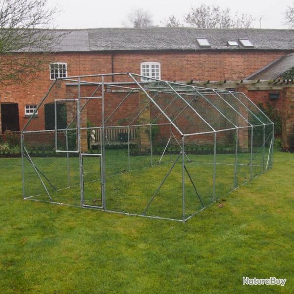 Poulailler GEANT 6x3x2m abri poule caille pintade lapin chenil chien enclos chat cielterre-commerce