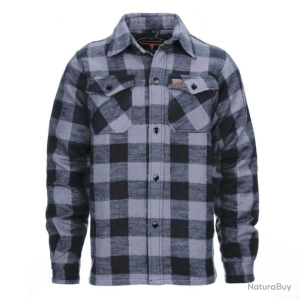 Chemise bucheron � carreaux - type canadienne Grise / Noire (plusieurs tailles disponibles)