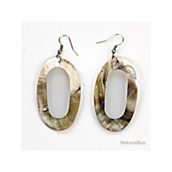 Boucles d'oreilles en coquillage nacr�