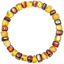 Bracelet en ambre de la mer Baltique - Perles roul&eacute;es cubiques