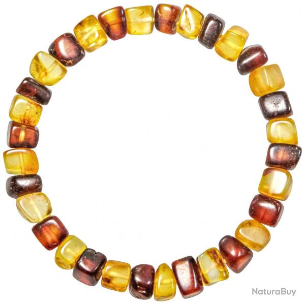 Bracelet en ambre de la mer Baltique - Perles roul�es cubiques