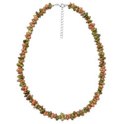 Collier de pierre en unakite - perles baroques