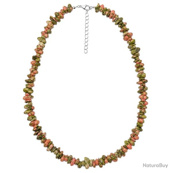 Collier de pierre en unakite - perles baroques