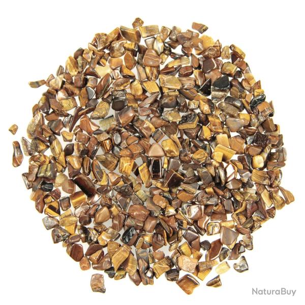 Mini pierres roul�es oeil de tigre - 5 � 10 mm - 100 grammes