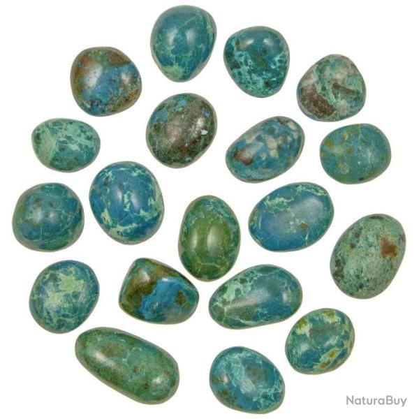 Pierres roul�es chrysocolle - 2 � 3 cm - Lot de 2