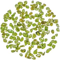 Petites pierres roul&eacute;es p&eacute;ridot - Qualit&eacute; extra - 0.5 &agrave; 1 cm - Lot de 11