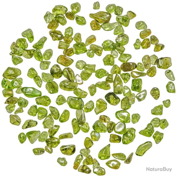 Petites pierres roul�es p�ridot - Qualit� extra - 0.5 � 1 cm - Lot de 11