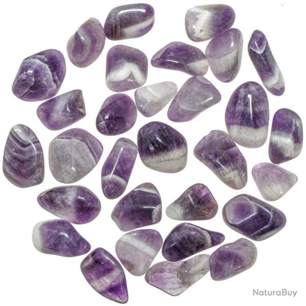 Pierres roules amthyste rubane - 2  3 cm - Lot de 6