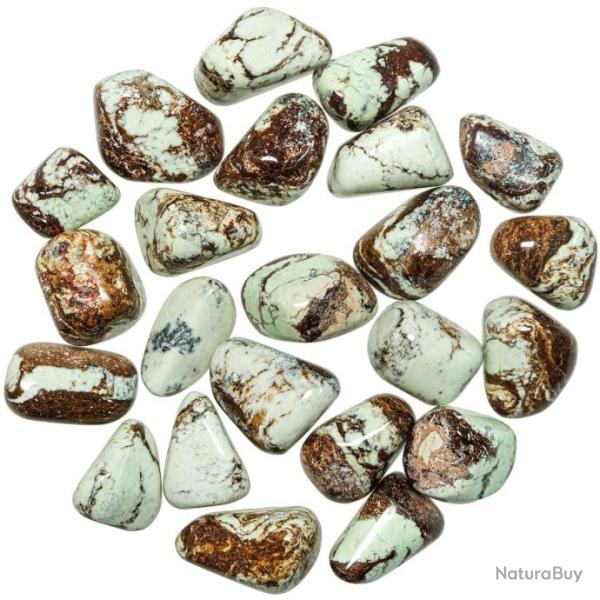 Pierres roul�es chrysoprase citron - 2 � 3 cm - Lot de 2