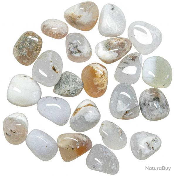 Pierres roul�es merlinite ou agate dendrite - 2 � 3 cm - Lot de 3