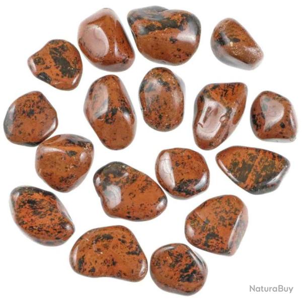 Pierres roul�es obsidienne acajou - 2 � 3 cm - Lot de 2