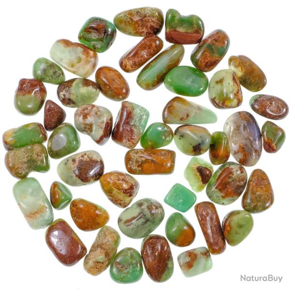 Pierres roul�es chrysoprase - 2 � 3 cm - Lot de 2