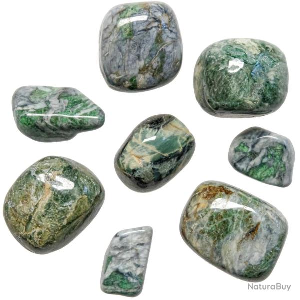 Pierres roul�es smaragdite - 2 � 3 cm - Lot de 2