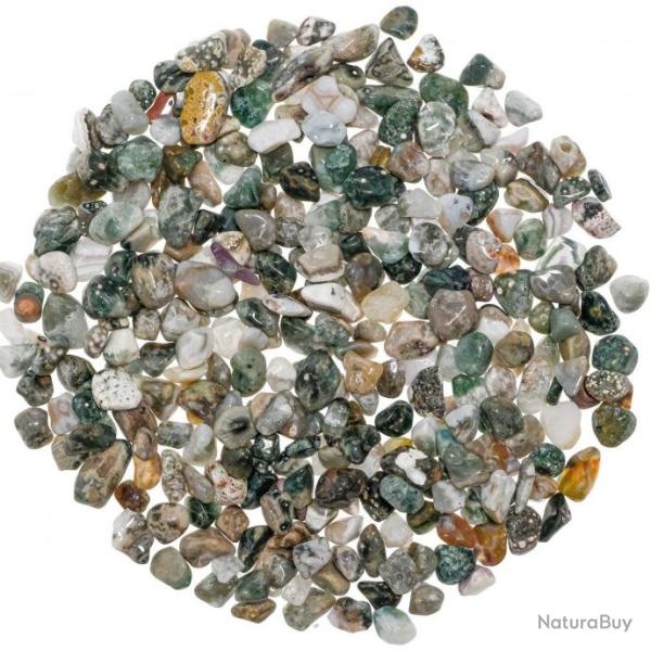 Mini pierres roul�es jaspe oc�an - 7 � 12 mm - 100 grammes