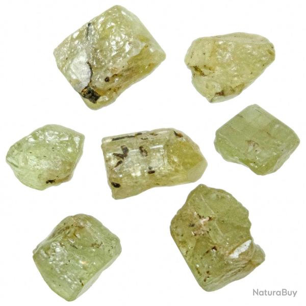 Pierres brutes cristaux d'apatite verte - 1 � 1.5 cm - Lot de 2