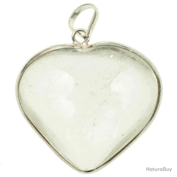 Pendentif coeur en cristal de roche