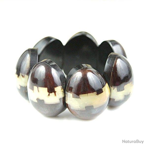 Bracelet extensible ronds de corne