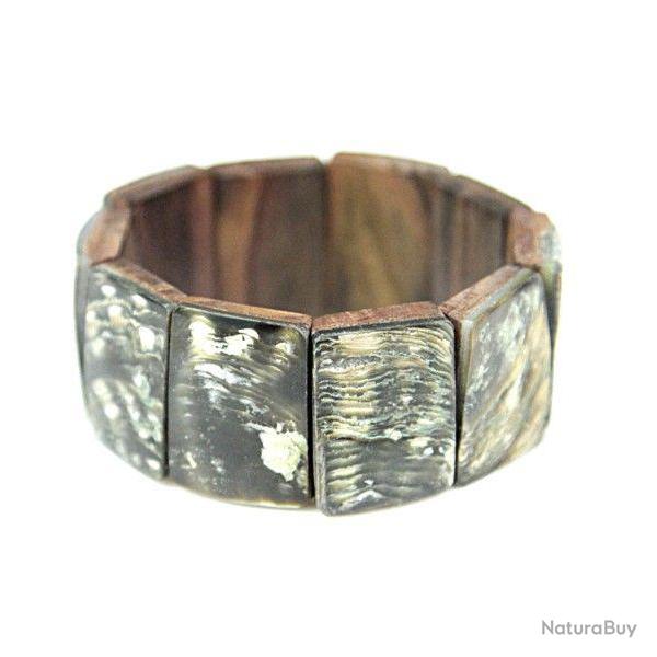 Bracelet extensible carr�s de nacre verte