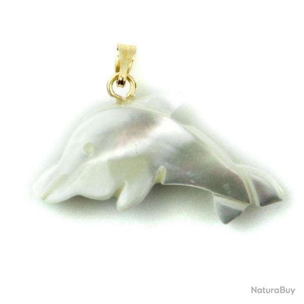 Pendentif dauphin en nacre de trocha