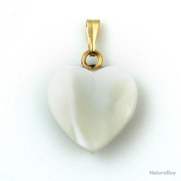 Pendentif coeur en nacre de trocha