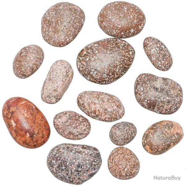 Galets porphyre imp�rial rouge - 2 � 5 cm - Lot de 4