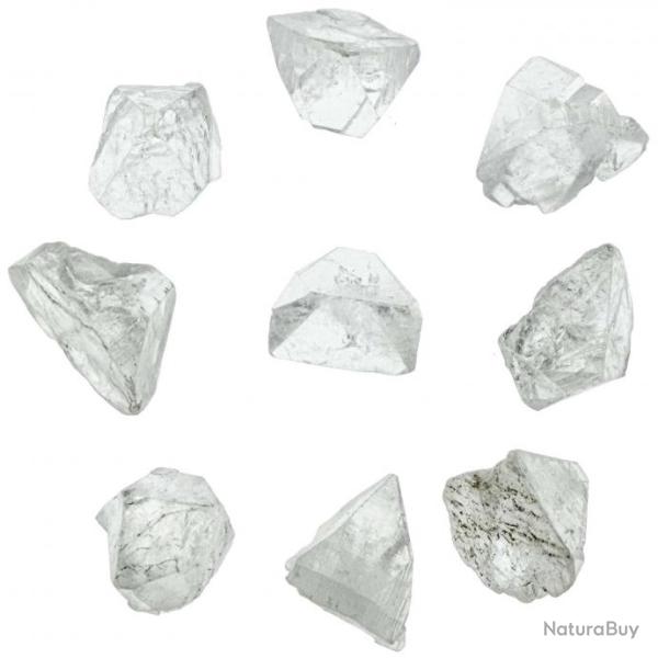 Pierres brutes petites pointes d'apophyllite blanche - 0.8 � 1.2 cm - Lot de 2