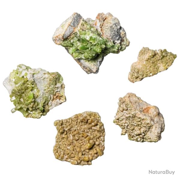 Pierres brutes cristaux de pyromorphyte - Lot de 5
