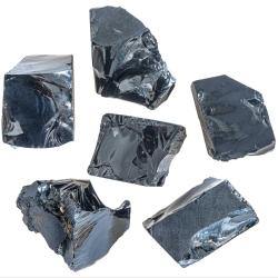 Pierres brutes obsidienne noire - 5 &agrave; 8 cm - Lot de 2