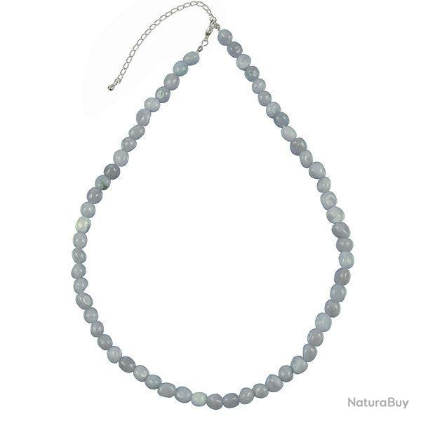 Collier en ang�lite - Perles pierres roul�es