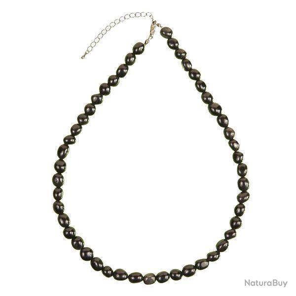 Collier en obsidienne oeil c�l�ste - Perles pierres roul�es