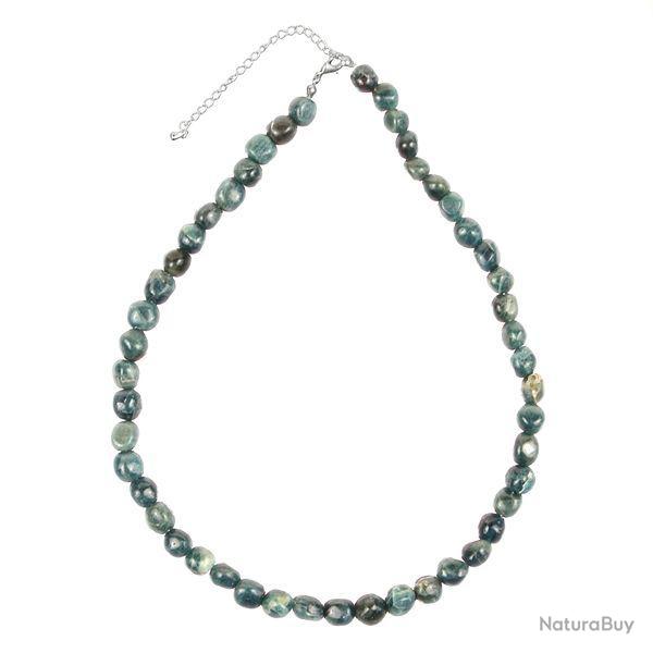 Collier en apatite bleue - Perles pierres roul�es