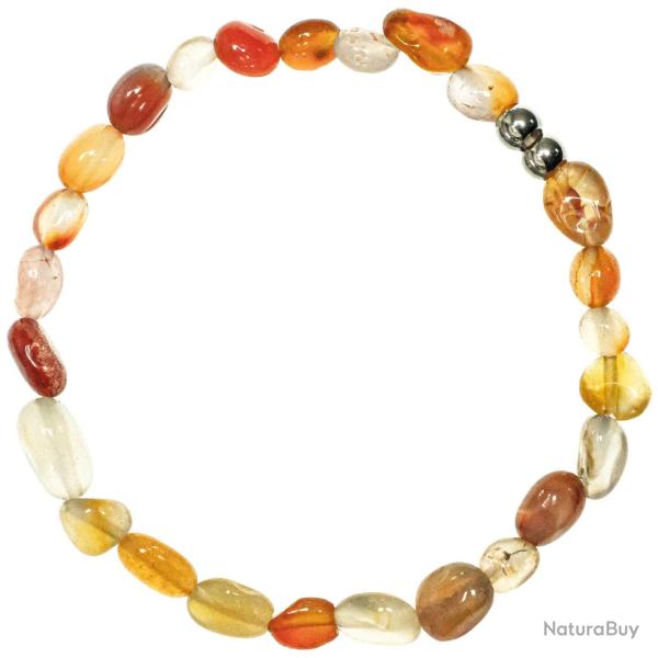 Bracelet en cornaline - Perles roul�es 5 � 8 mm