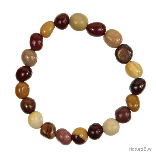 Bracelet en jaspe mokaite - Perles pierres roul�es