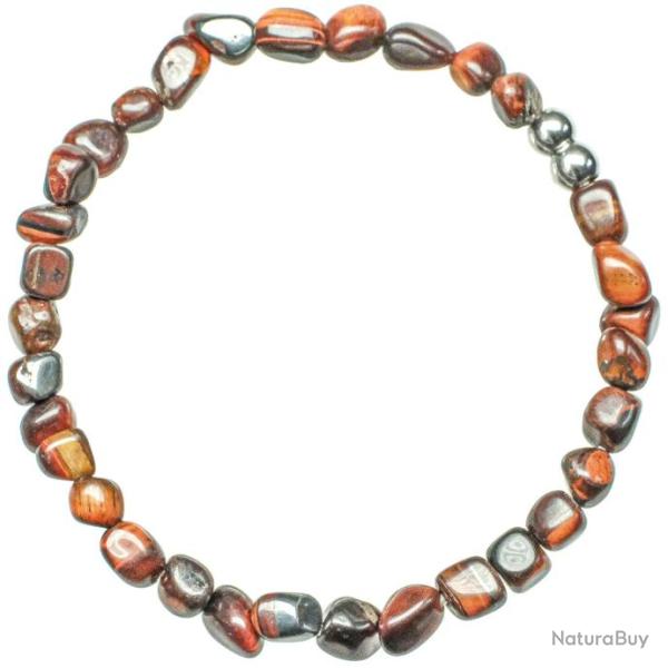 Bracelet en oeil de boeuf ou taureau - Perles roules 4  6 mm