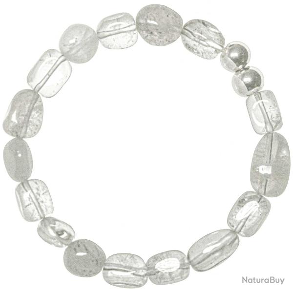 Bracelet en cristal de roche - Perles roul�es 8 � 12 mm