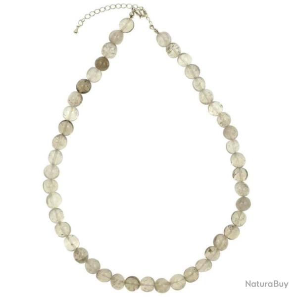 Collier en cristal de roche fum� - Perles pierres roul�es