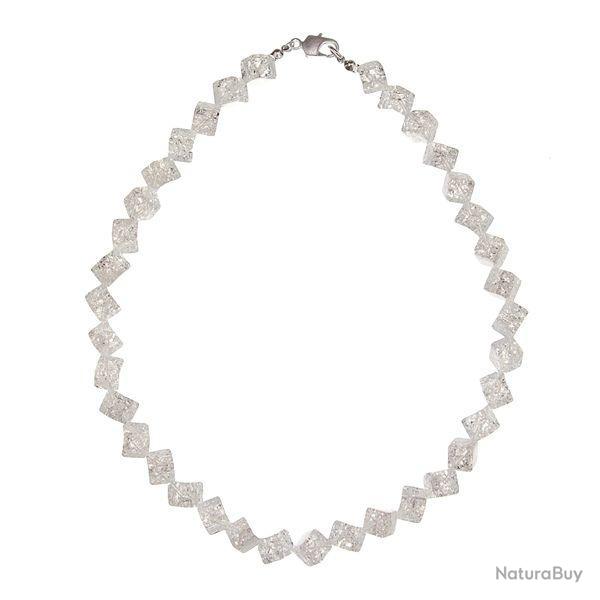 Collier en cristal craquel� - Perles cubiques