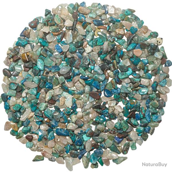 Mini pierres roul�es chrysocolle - 5 � 10 mm - 50 grammes